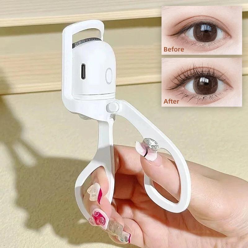 Eyelash Curler Portable Electric Heated Comb Eye Lash Long Lasting Eyelashes Curls Thermal Eyelash Curler Makeup Tools Heated Eyelash Curlers,Rechargeable Electric Eyelash Curler,Handheld Eyelash Heat - fadidesign