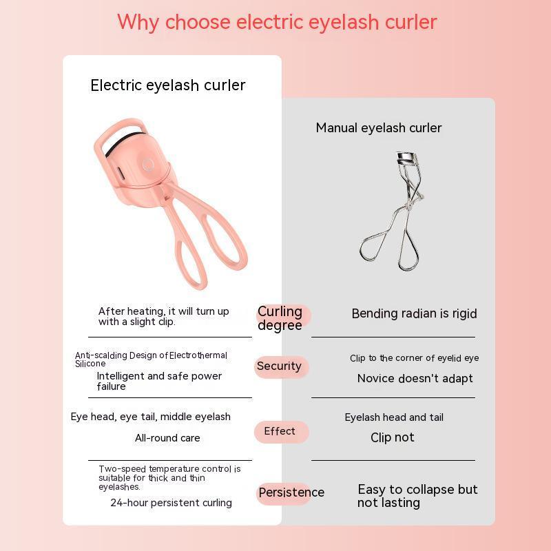 Eyelash Curler Portable Electric Heated Comb Eye Lash Long Lasting Eyelashes Curls Thermal Eyelash Curler Makeup Tools Heated Eyelash Curlers,Rechargeable Electric Eyelash Curler,Handheld Eyelash Heat - fadidesign