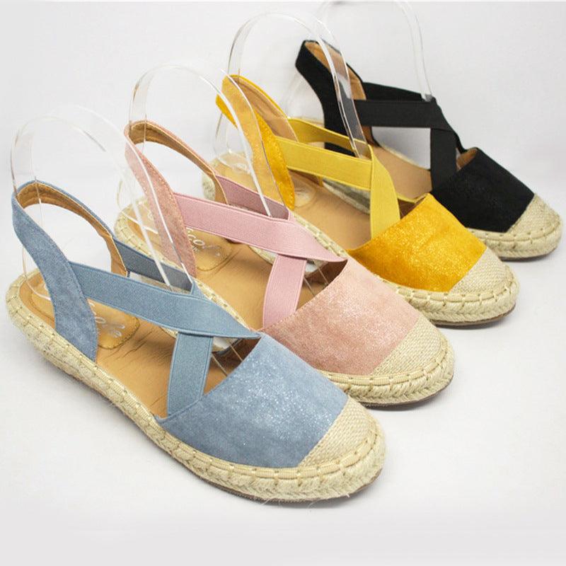 Fashion Baotou Sandals Women Cross Strap Wedge Sandals Women Slippers - fadidesign