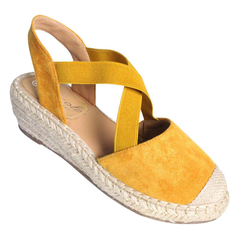 Fashion Baotou Sandals Women Cross Strap Wedge Sandals Women Slippers - fadidesign