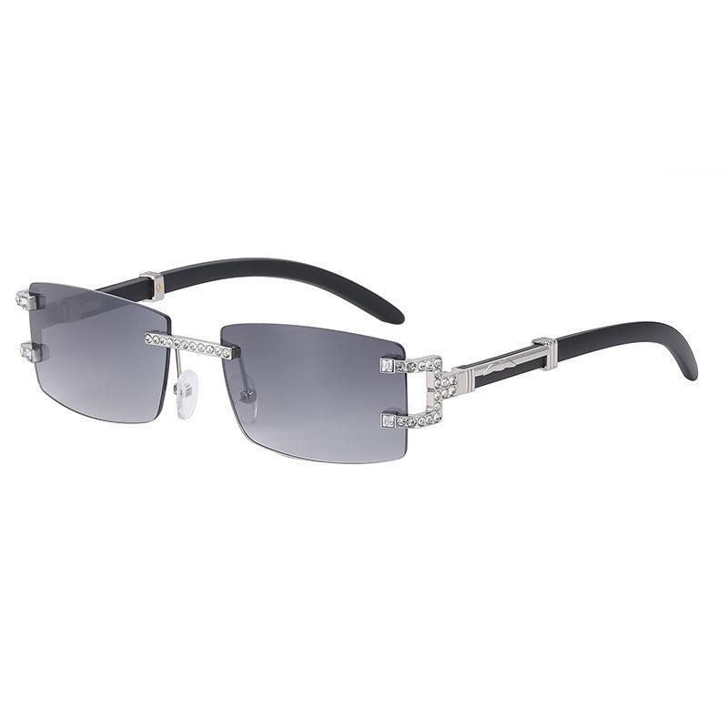 Fashion Frameless Diamond Sunglasses Men's Fashion Square-rimmed Glasses - fadidesign