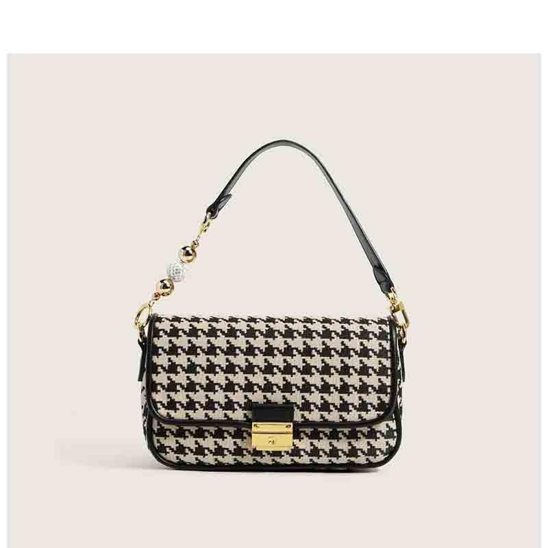 Fashion Ins Houndstooth Pattern Shoulder Bag - fadidesign