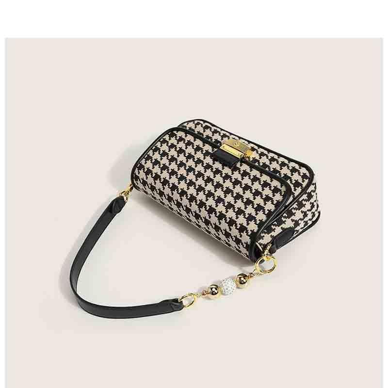 Fashion Ins Houndstooth Pattern Shoulder Bag - fadidesign