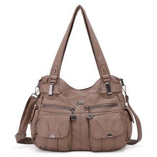 Fashion Ladies Soft Leather Portable Messenger Bag Crossbody Bags For Women Zipper Pocket Soft Casual Tote - fadidesign