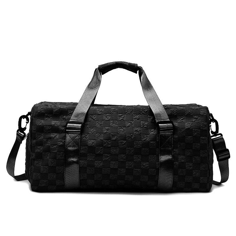 Fashion Plaid Workout Travel Bag Large Capacity Dry Wet Separation - fadidesign