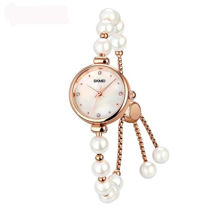 Fashionable All-match Elegant Women's Quartz Watch Pearl Natural Stone Strap Bracelet Watch - fadidesign