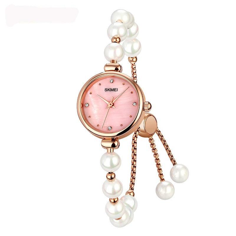 Fashionable All-match Elegant Women's Quartz Watch Pearl Natural Stone Strap Bracelet Watch - fadidesign