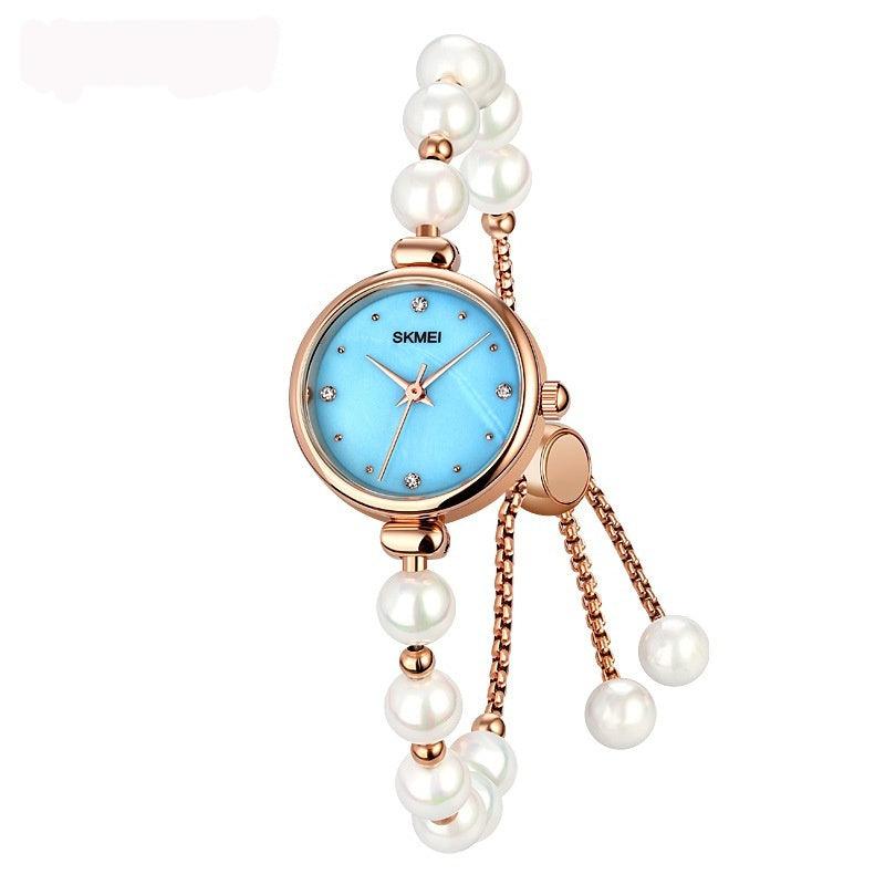 Fashionable All-match Elegant Women's Quartz Watch Pearl Natural Stone Strap Bracelet Watch - fadidesign