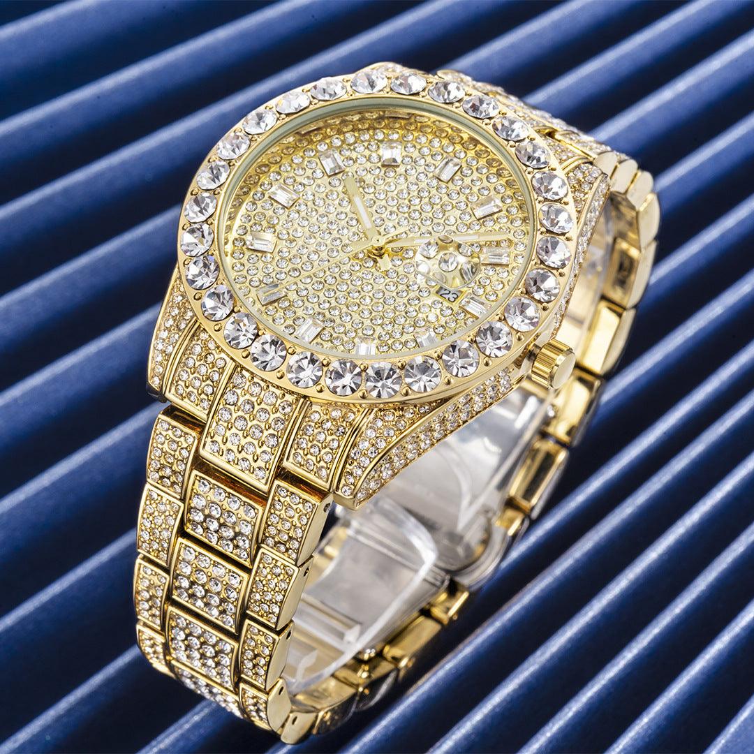 Fashionable Large Dial Full Diamond Watch - fadidesign