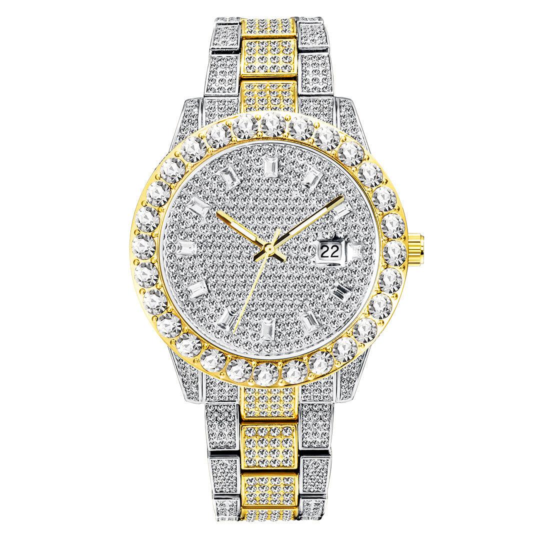 Fashionable Large Dial Full Diamond Watch - fadidesign