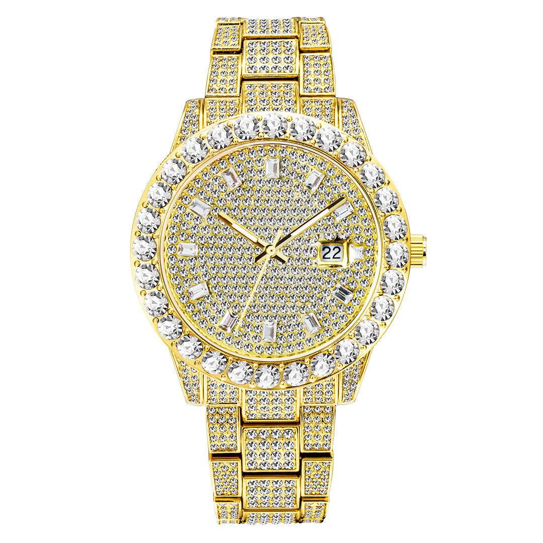 Fashionable Large Dial Full Diamond Watch - fadidesign