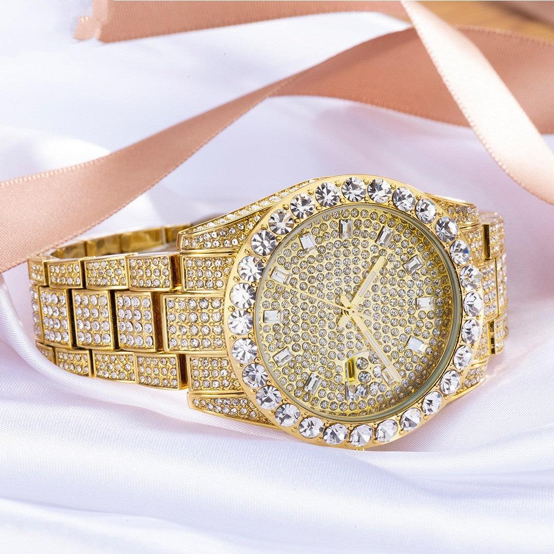 Fashionable Large Dial Full Diamond Watch - fadidesign