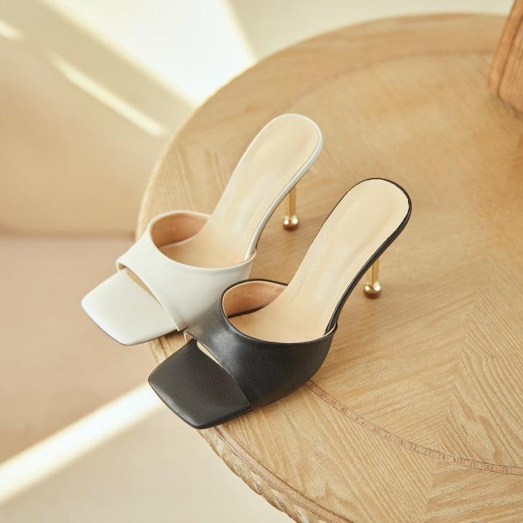 Fish Mouth Women Slippers European And American Sexy Foot Ring Strap Black Sandals - fadidesign