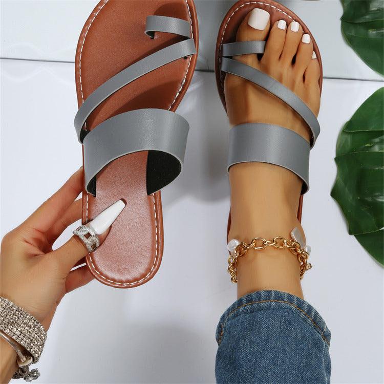 Flat Slippers Fashion Outdoor Thong Sandals Casual Beach Shoes Women - fadidesign