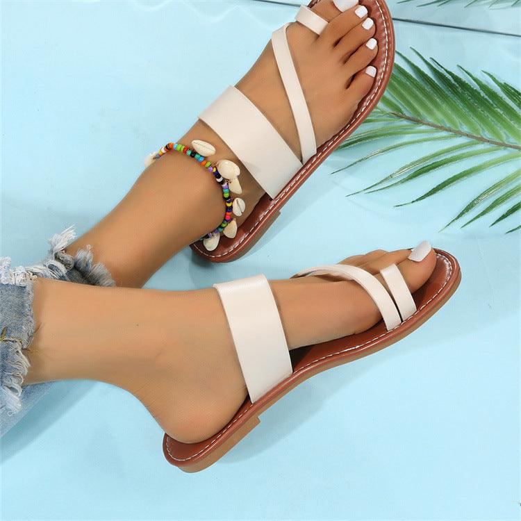 Flat Slippers Fashion Outdoor Thong Sandals Casual Beach Shoes Women - fadidesign