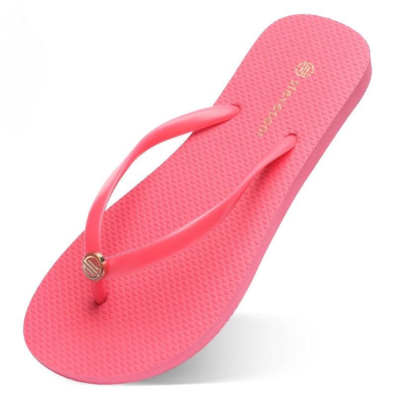 Flip-Flops Women Flat-Heel Non-Slip Beach Slippers - fadidesign