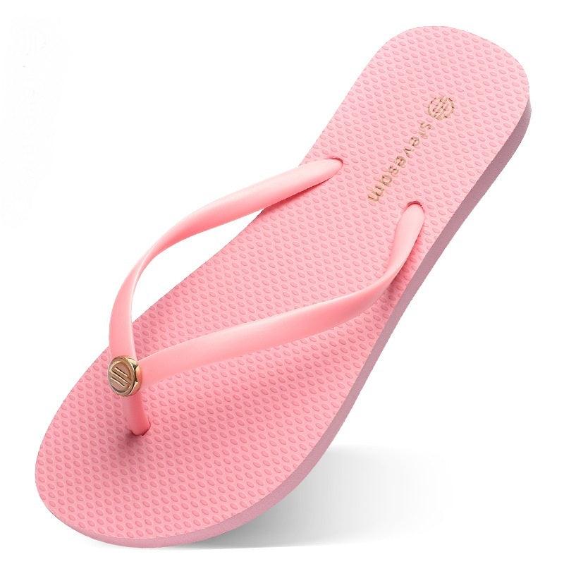 Flip-Flops Women Flat-Heel Non-Slip Beach Slippers - fadidesign