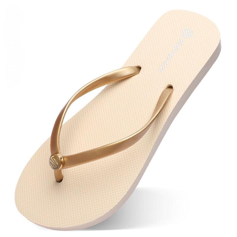 Flip-Flops Women Flat-Heel Non-Slip Beach Slippers - fadidesign