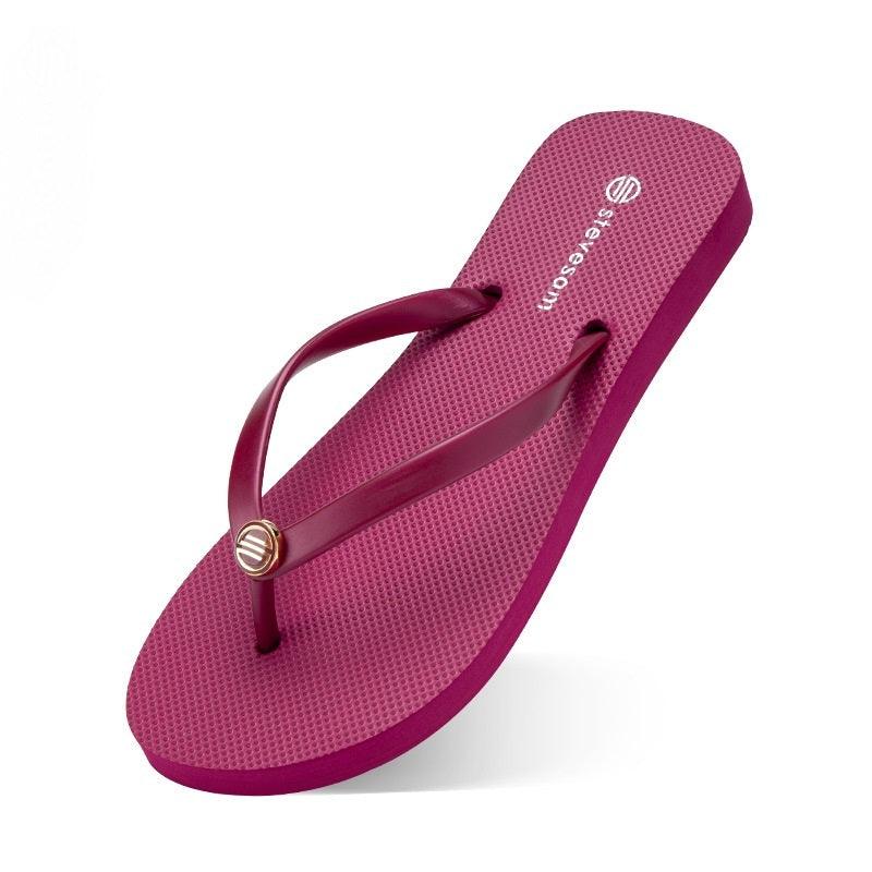 Flip-Flops Women Flat-Heel Non-Slip Beach Slippers - fadidesign