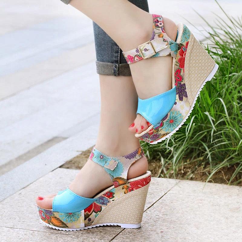 Floral high heel women sandals - fadidesign