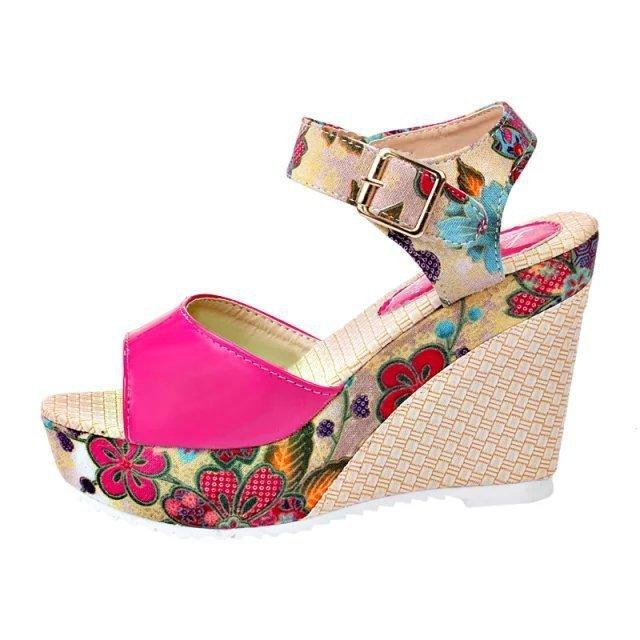 Floral high heel women sandals - fadidesign