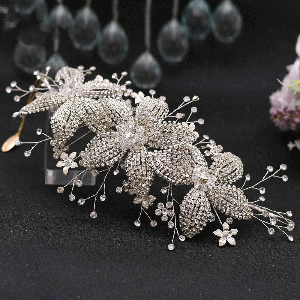 Flower Rhinestone Hair Accessories Bridal Wedding Hair Band - fadidesign