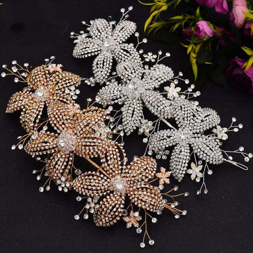 Flower Rhinestone Hair Accessories Bridal Wedding Hair Band - fadidesign