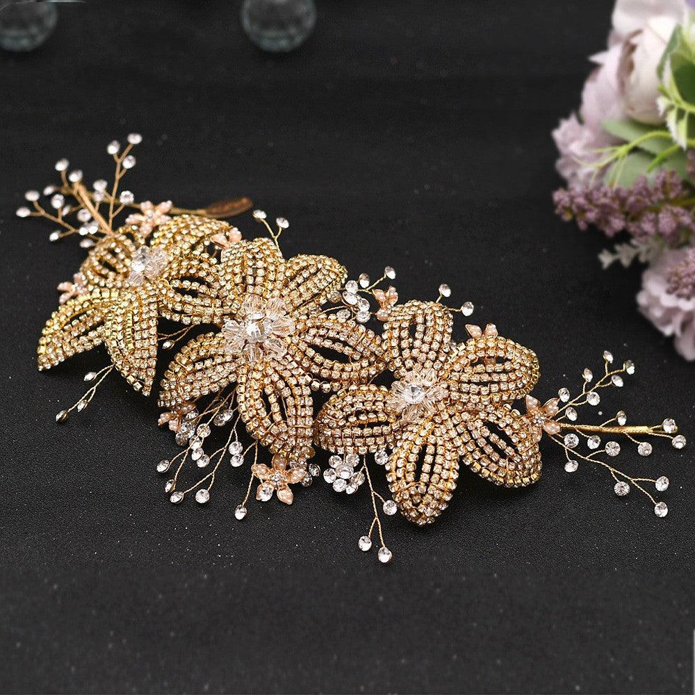 Flower Rhinestone Hair Accessories Bridal Wedding Hair Band - fadidesign