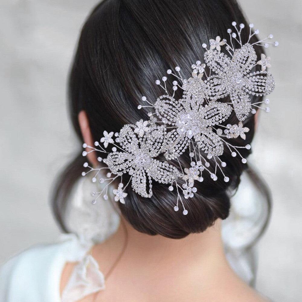 Flower Rhinestone Hair Accessories Bridal Wedding Hair Band - fadidesign