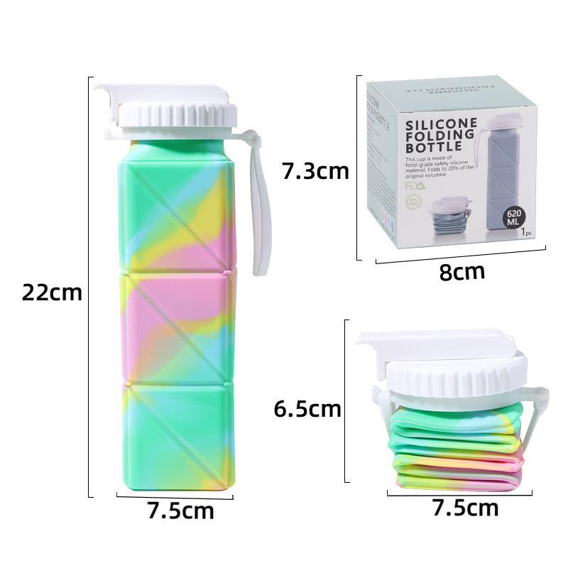 Foldable Water Bottle Sports Cup Portable Silicone Folding Cups Food Grade Cup Retractable Outdoor Travel Running Riding Camping - fadidesign