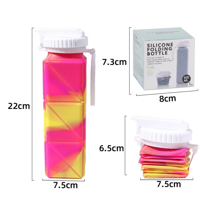 Foldable Water Bottle Sports Cup Portable Silicone Folding Cups Food Grade Cup Retractable Outdoor Travel Running Riding Camping - fadidesign