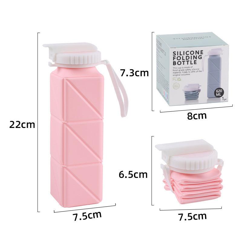 Foldable Water Bottle Sports Cup Portable Silicone Folding Cups Food Grade Cup Retractable Outdoor Travel Running Riding Camping - fadidesign