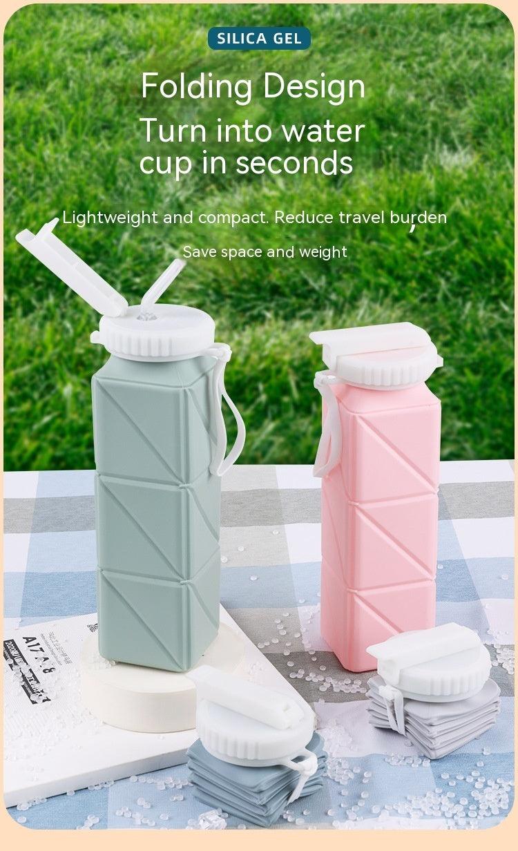 Foldable Water Bottle Sports Cup Portable Silicone Folding Cups Food Grade Cup Retractable Outdoor Travel Running Riding Camping - fadidesign