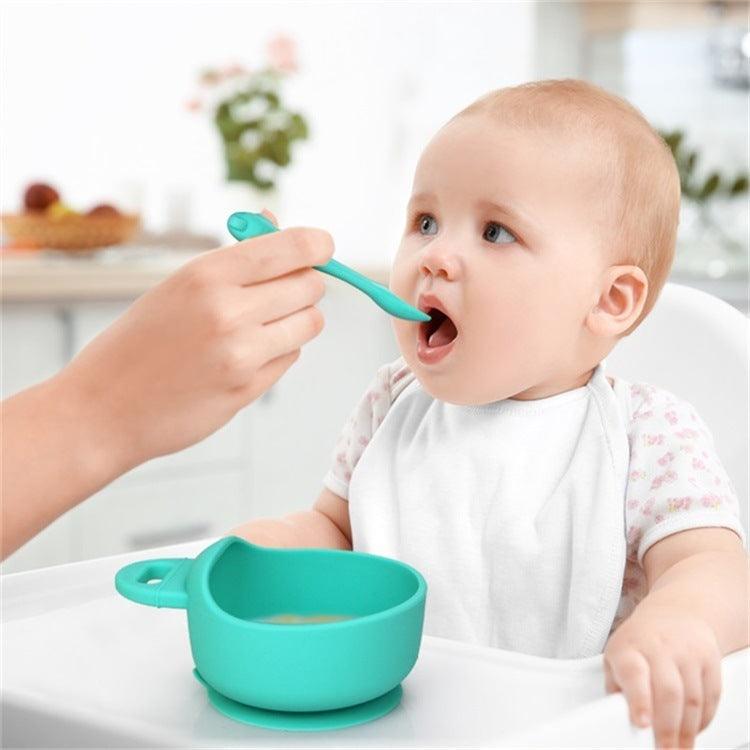 Food Grade Silicone Baby Silicone Bowl And Spoon Set Of Three - fadidesign