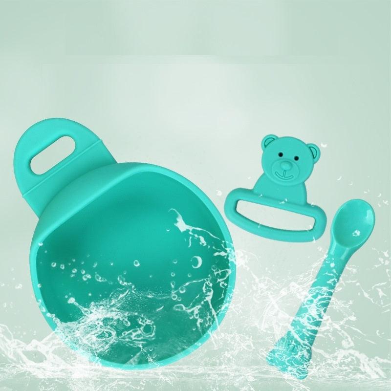 Food Grade Silicone Baby Silicone Bowl And Spoon Set Of Three - fadidesign