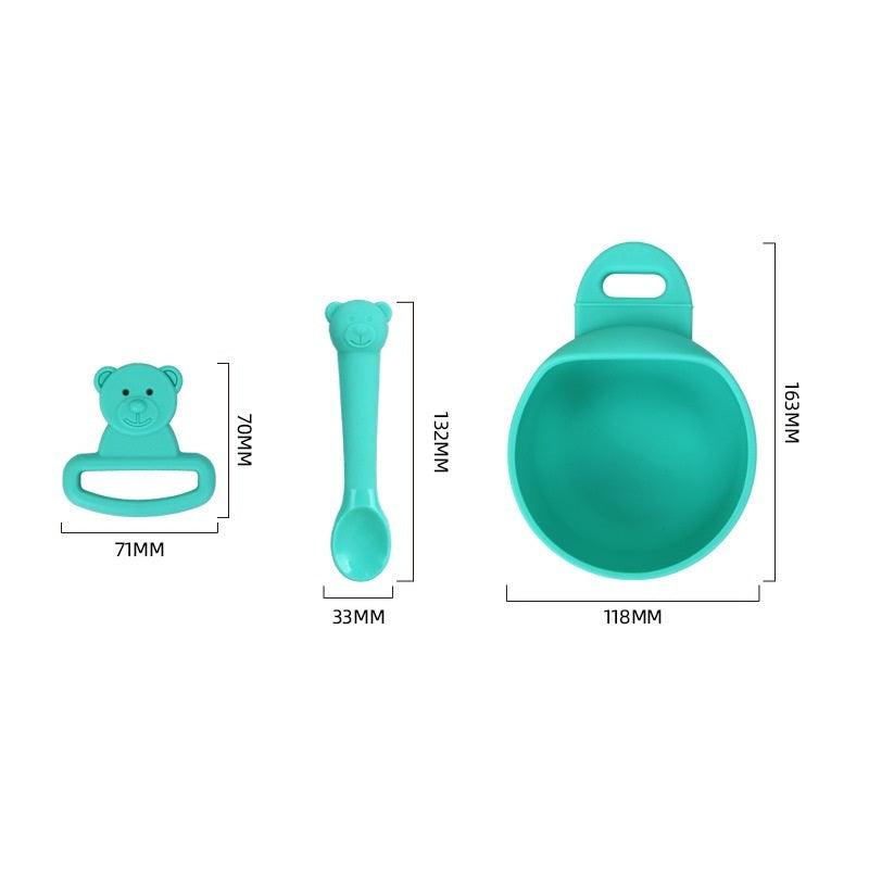 Food Grade Silicone Baby Silicone Bowl And Spoon Set Of Three - fadidesign