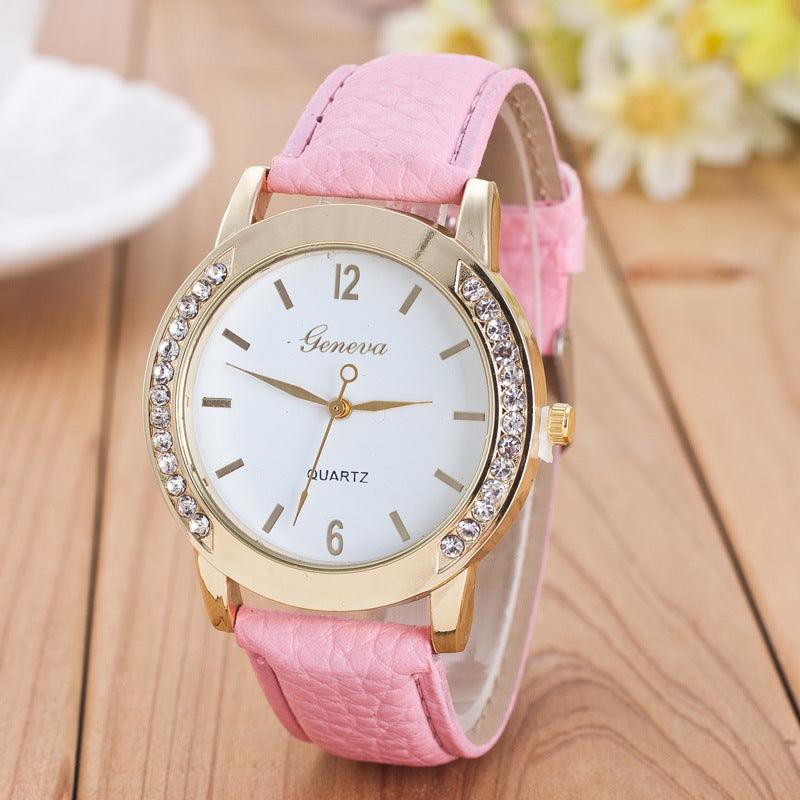 Geneva Diamond Quartz Watch Women - fadidesign