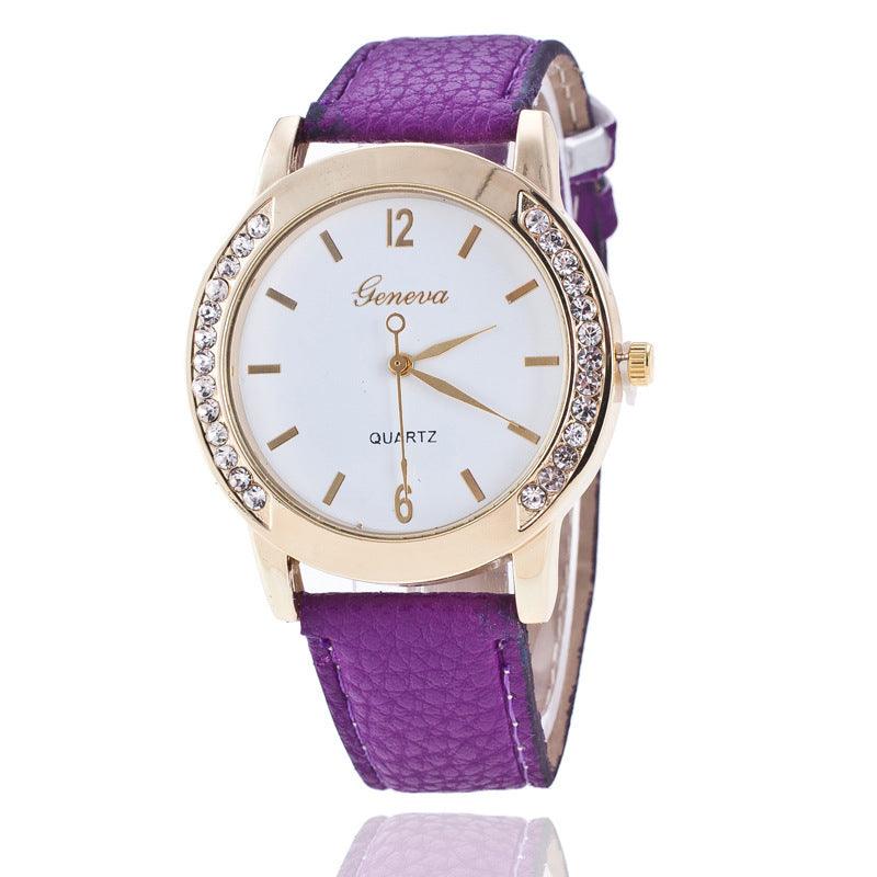 Geneva Diamond Quartz Watch Women - fadidesign