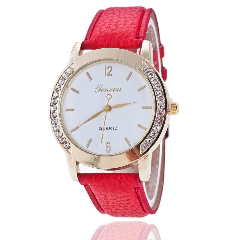 Geneva Diamond Quartz Watch Women - fadidesign