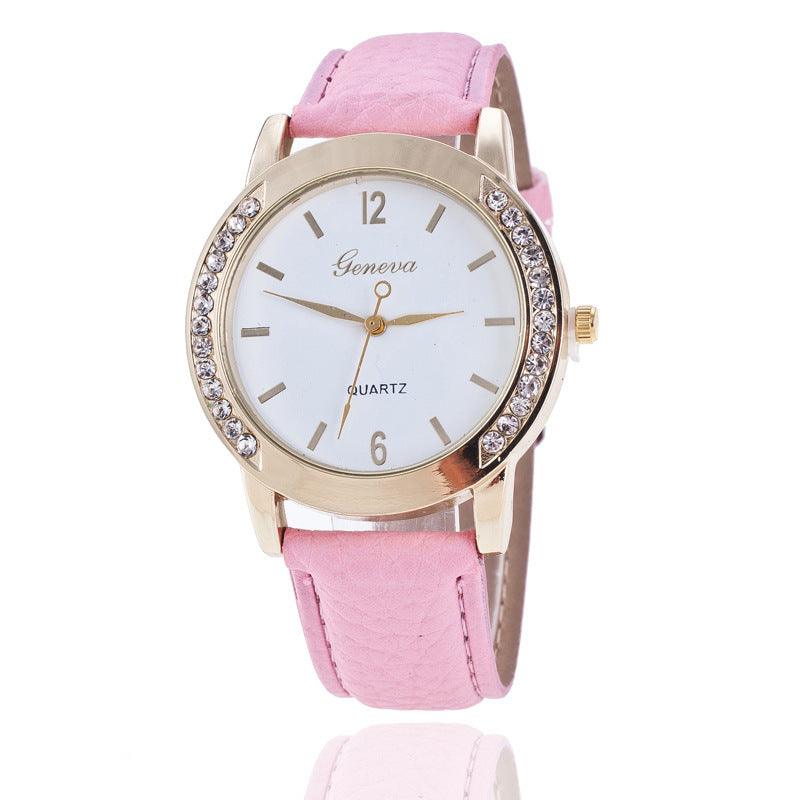 Geneva Diamond Quartz Watch Women - fadidesign