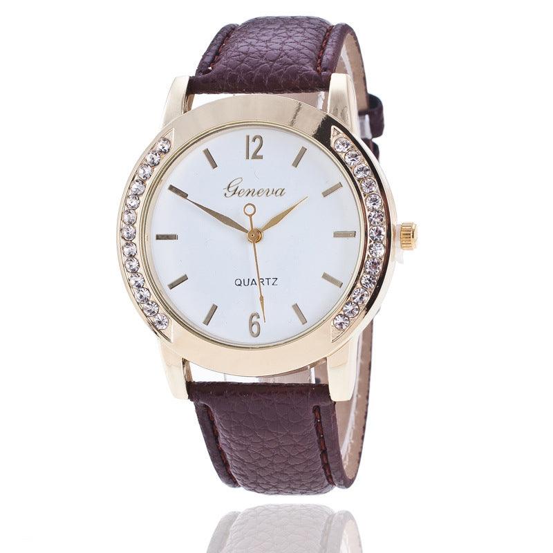 Geneva Diamond Quartz Watch Women - fadidesign