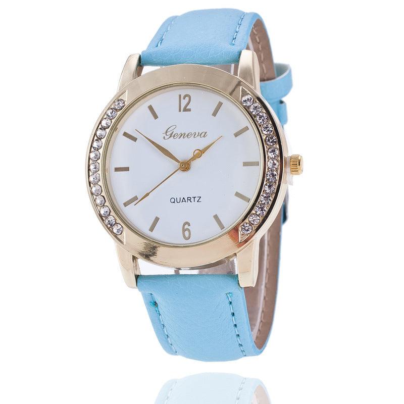 Geneva Diamond Quartz Watch Women - fadidesign