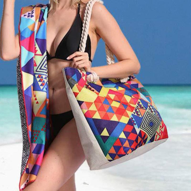 Geometric Large Capacity Multifunctional Tote - fadidesign