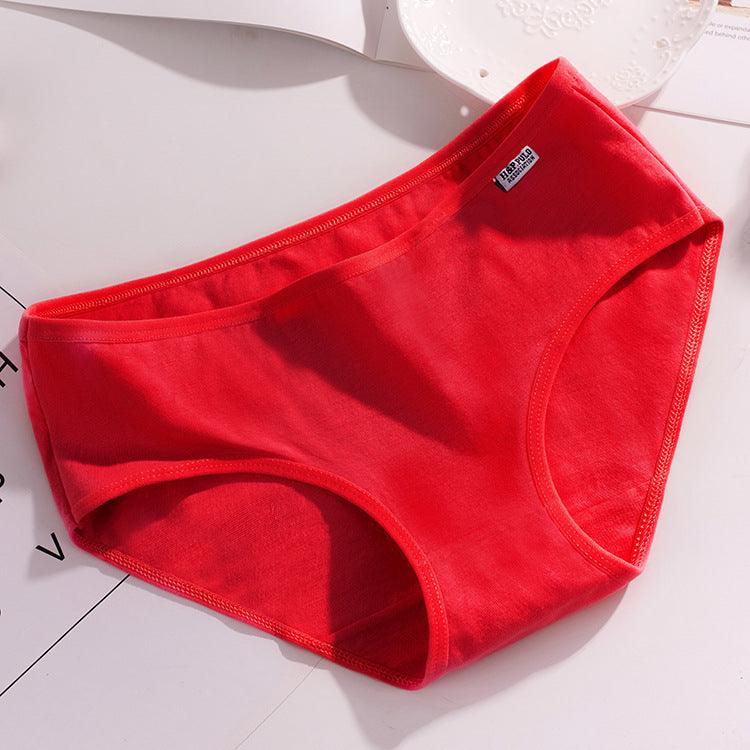 Girls'' underwear, women''s cotton, medium low waist, large size, students'' cotton, girls'' modal red briefs - fadidesign