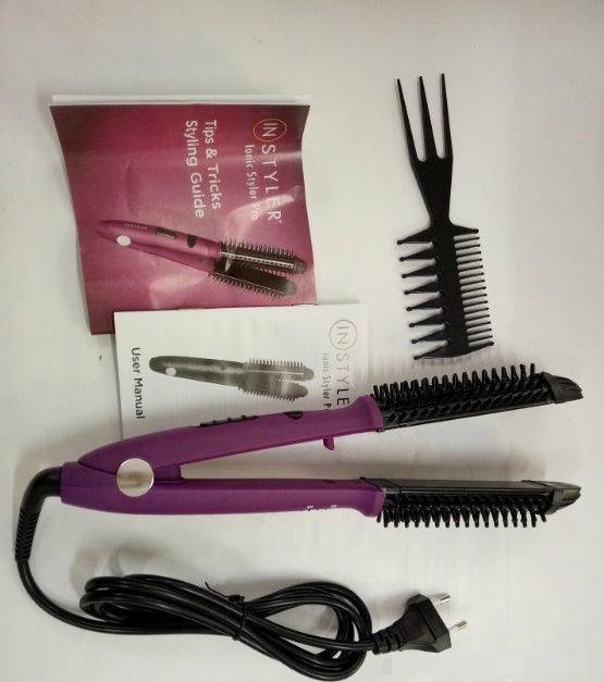 Hair curling stick dual-purpose hair straightener buckle hair curler electric coil comb plywood - fadidesign