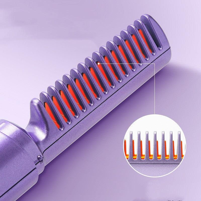 Professional Wireless Hair Straightener Curler Comb Fast Heating Negative Ion Straightening Curling Brush Hair Styling Tools - fadidesign