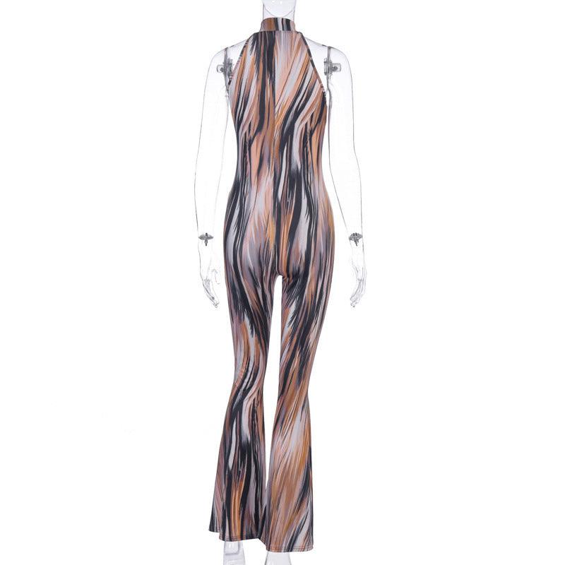 Halter printed jumpsuit - fadidesign