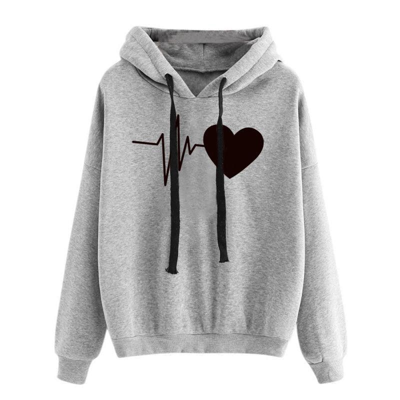 Heart Print Streetwear Hoodies Women Sweatshirt Spring Autumn Long Sleeve Hoodie Clothes - fadidesign