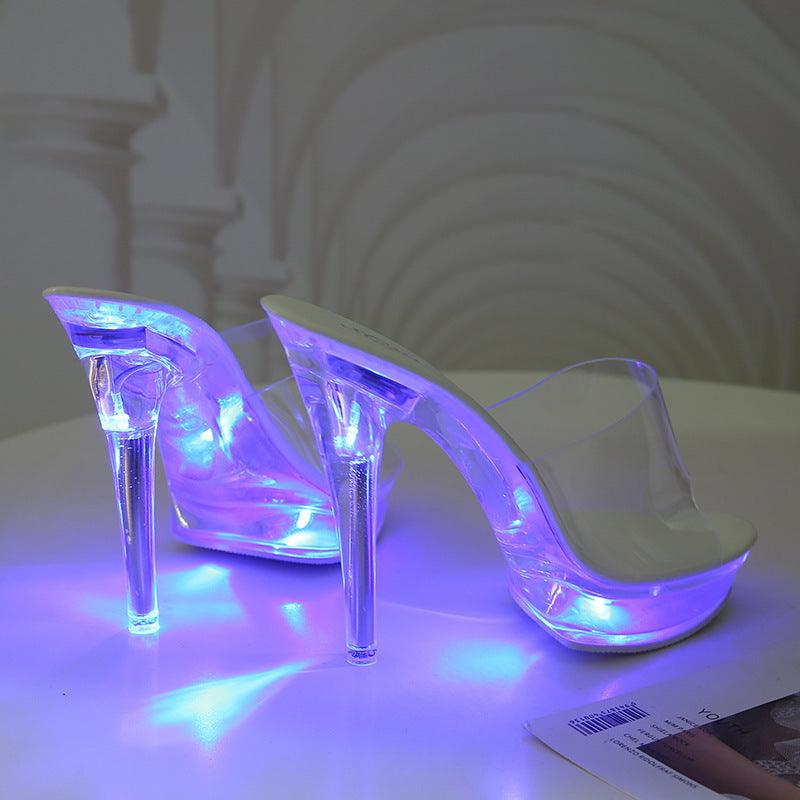 High Heel Luminous Fashionable Women Slippers - fadidesign