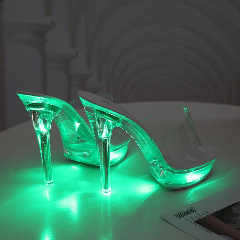 High Heel Luminous Fashionable Women Slippers - fadidesign